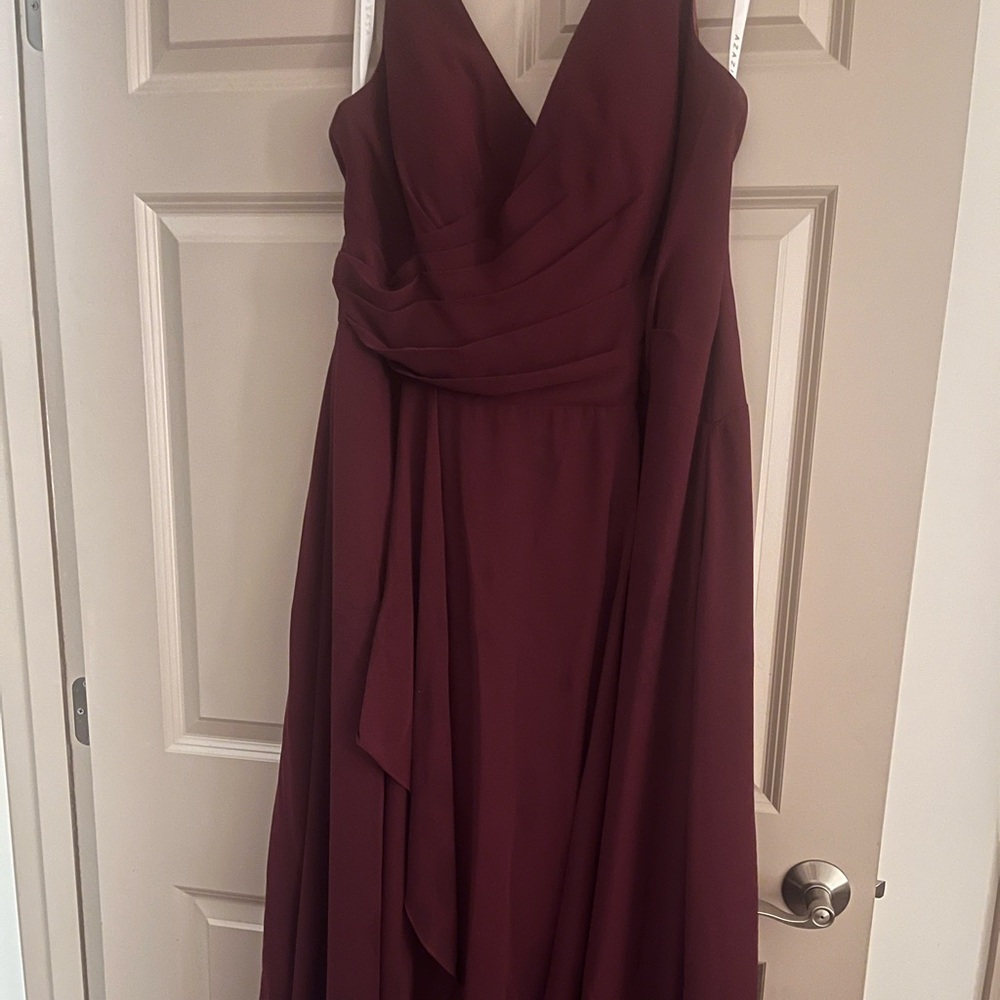 Azazie Burgundy Maxi Dress